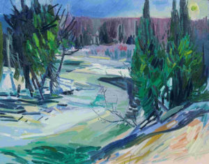 Byron HODGINS Outback on Burnt River, 2017 Oil 30" x 40"