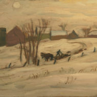 JACKSON  Winter scene c 1950 Oil 10 5 x 13 5