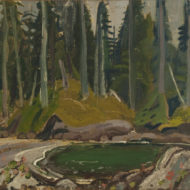 LISMER Green Bay with beach and forest Oil 12 x 16