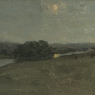 MORRICE  Moonlight Brittany France Oil 6 x 10 5