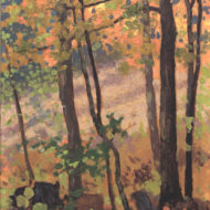 JOHNSTON Autumn colour c1920 Oil 8 x 6