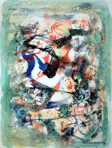 Léon BELLEFLEUR Plein vol, 1979 Mixed media 20" x15"