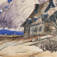 FORTIN Old Quebec house Laurentians Watercolour 13 x 19 25
