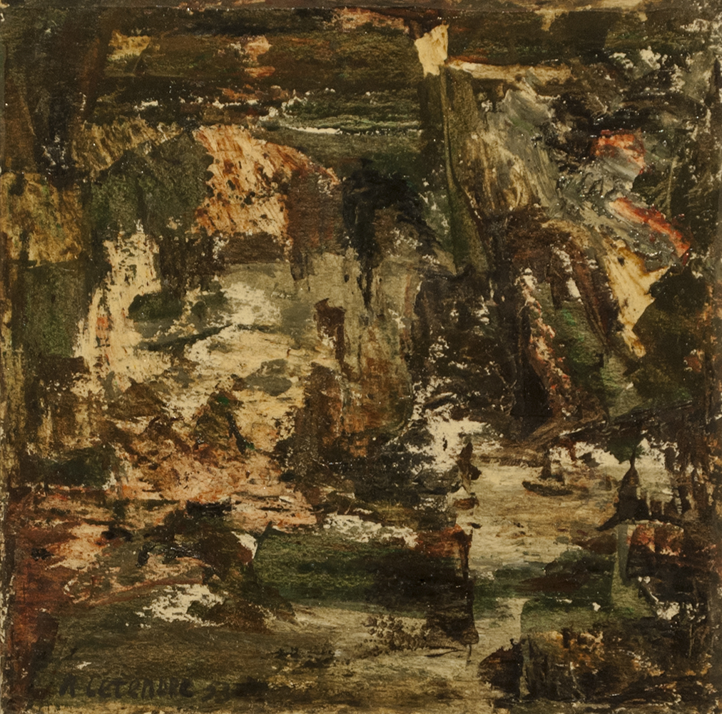 Rita LETENDRE Sans titre, 1953 Oil 5.5" x 5.5"