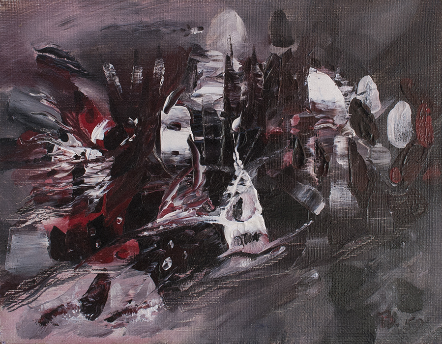 Paul-Emile BORDUAS Untitled, 1950 Oil 8" x 10"