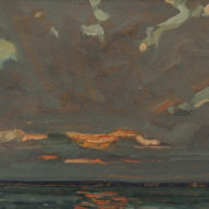 MACDONALD Georgian Bay sunset c 1920 Oil 8 5 x 10 5