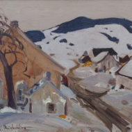 RICHARD Groupe de maisons près Baie St-Paul Oil 9 5 x 12