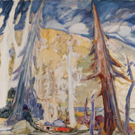 RICHARD Trapper in the forest 1965 Oil 41 x 48