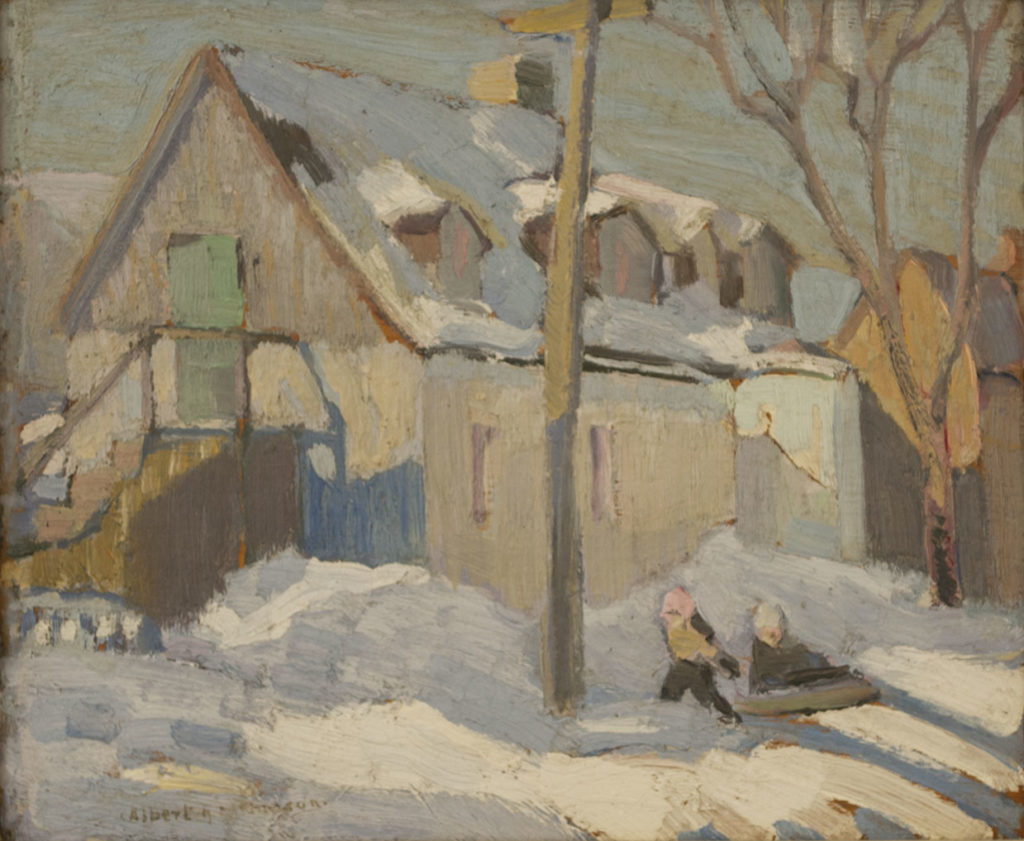 Albert ROBINSON Longue Pointe Que, c. 1924 Oil 8.25" x 10.25"