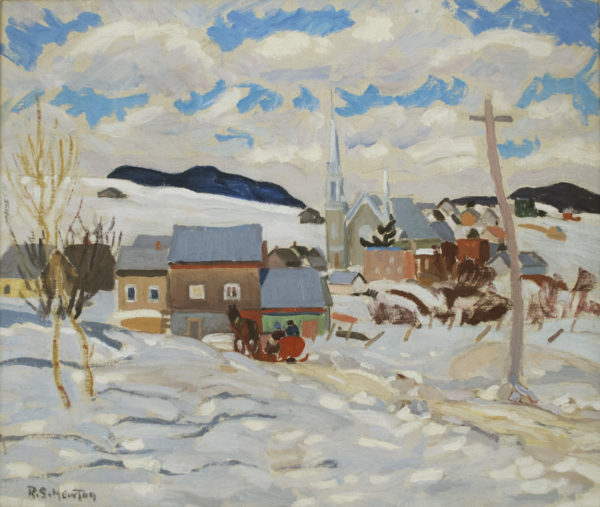 Hewton Driving To The Village 20 X 24 Oil 1932 Canadian Fine Arts