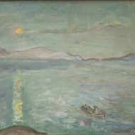 VARLEY Moonlit solitude c1930 Oil 12 x 15