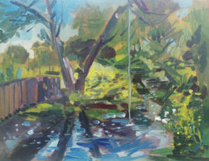 Byron HODGINS Head Lake swing Oil 11" x 14"