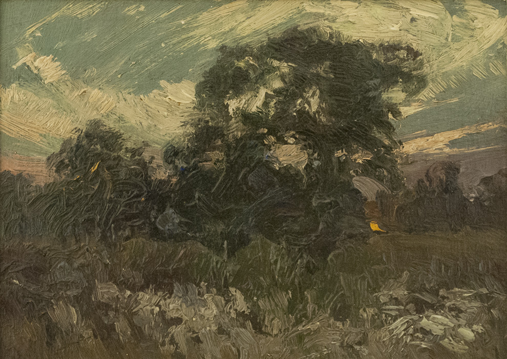 J.E.H. MACDONALD Sunset, c.1911 Oil 5" x 7"