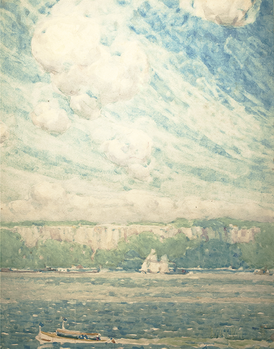 David MILNE Hudson River Palisades, 1910 WC 23.25" x 18.15"