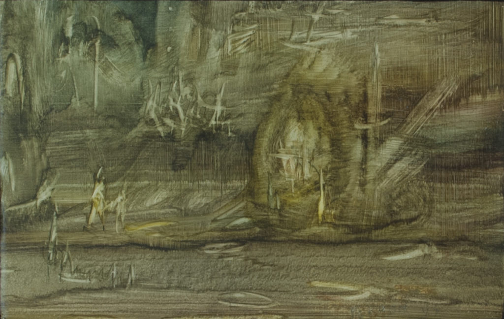 Marcelle FERRON Sans titre, 1958 Oil 10" x 8"