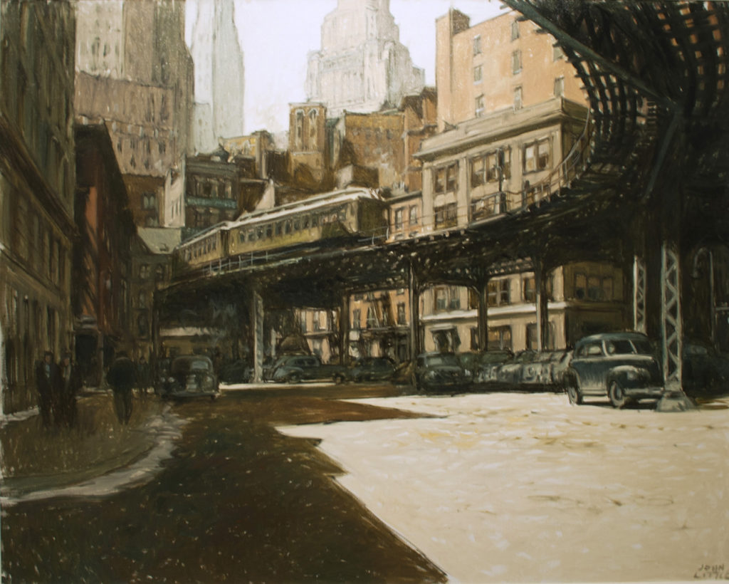 John Little Coenties Slip NYC Oil 24" x 30"