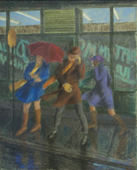 Philip SURREY Bus Stop Pastel 20" x 16"