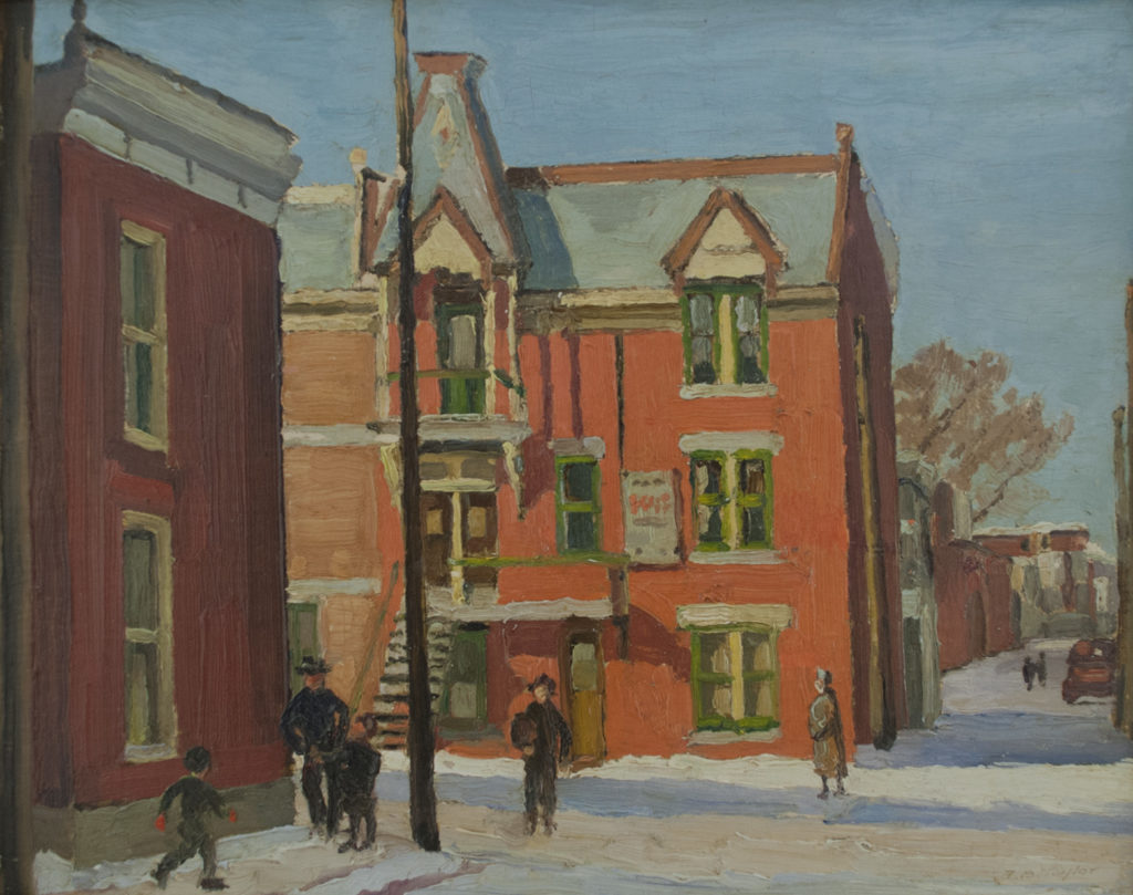 Fred Taylor Roy and St Christophe St., 1950 Oil 8.25" x 10.25"