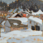 Albert ROBINSON Laurentian village in winter, 1926 Oil 11.25 x 13