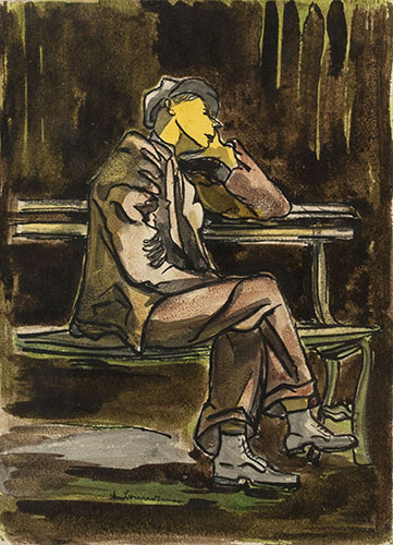 Fritz BRANDTNER Depression years Watercolour 10" x 7.25"