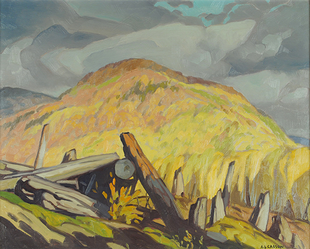Alfred J. CASSON Sun after storm Oil 12" x 15"