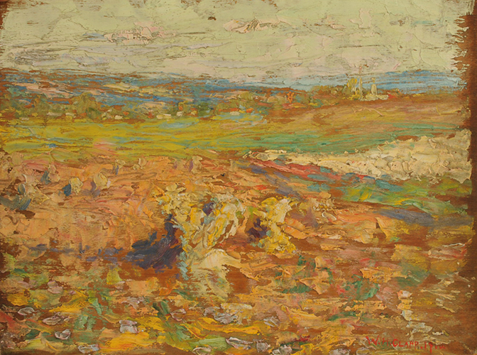 William Clapp Summer landscape, 1910 Oil 10.25" x 13.75"