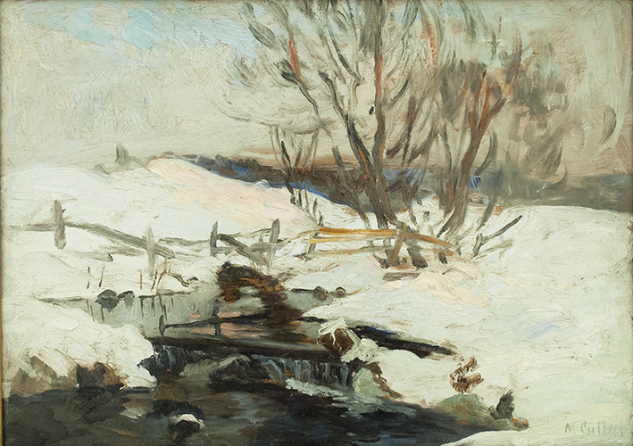 Maurice CULLEN Winter on the North River Oil 10" x 13.75"