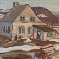 JACKSON French Canadian farm 1932 Oil 8 5 x 10 5