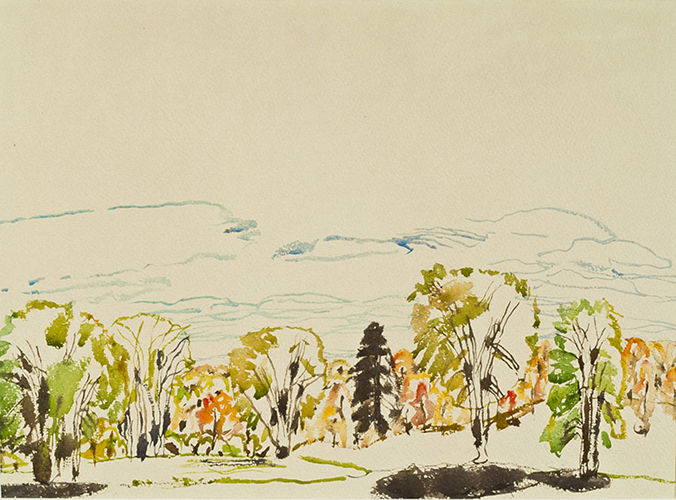 David MILNE Edge of the clearing Watercolour 14 x 19