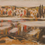 MILNE Morning on the River 1945 oil 12 x 16
