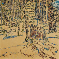 MILNE Snow inthe woods 1921 Watercolour 16 x 16