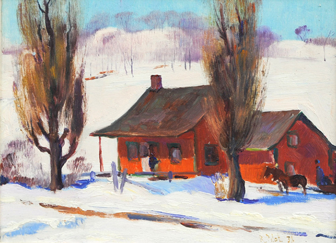 Robert PILOT Winter St-Sauveur Oil 7" x 9.5"