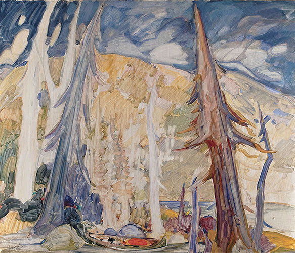 René RICHARD Trapper in the forest, 1965 Oil 41" x 48"