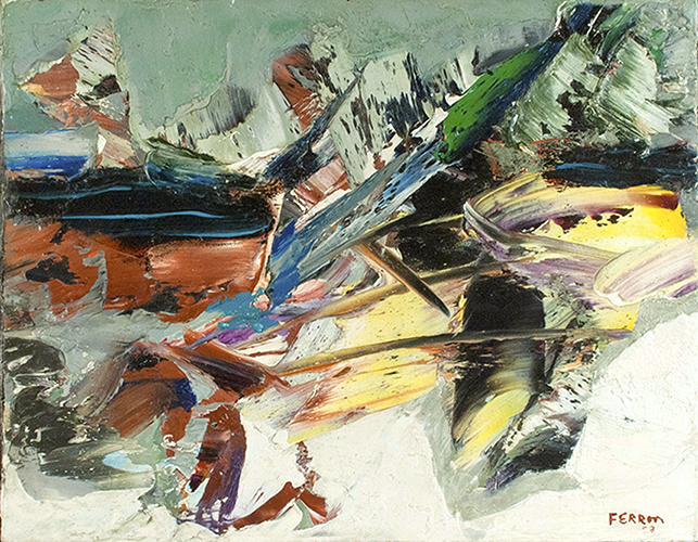 Marcelle FERRON Untitled, c.1965 Oil 14" x 18"