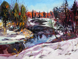 Byron HODGINS Fire and ice Oil 52" x 70"