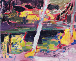 Byron HODGINS Foreign bodies Oil 11"x14"