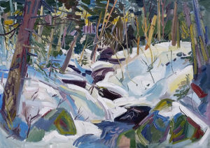 Byron HODGINS Geomorphology hike Oil 33" x 48"