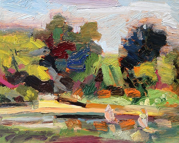 Byron HODGINS Toy Boats, Humber Trail Oil 8" x 10"