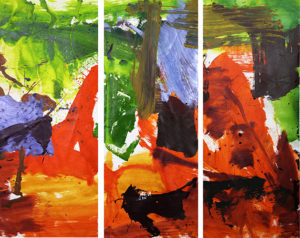 Zhenghui LAN BX015, 2017 Acrylic 63" x 23.5" Triptych