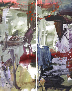 Zhenghui LAN BX020, 2017 Acrylic 63" x 23.5" diptych