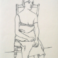 PELLAN Young girl 1941 Ink 14 x 10 5