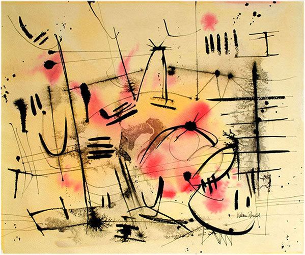 William RONALD Abstraction, c.1953 Ink & Watercolour 13.5" x 17.75"