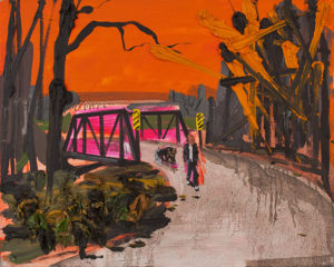 Kim Dorland Walking the dog 2007 Oil 16" x 20"