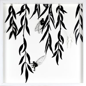 Yan Under the Willow Tree Vinyl laser cut steel 20" x 20"