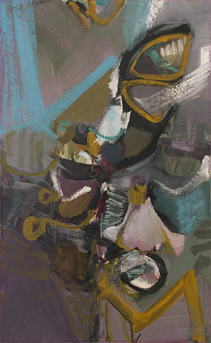 Tom Hodgson Construction 1957 Oil 31" x 19"
