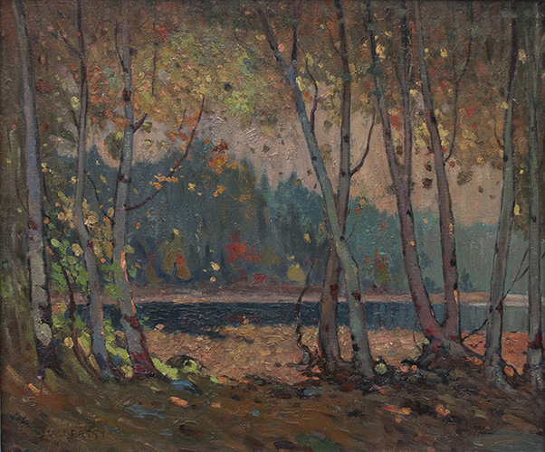 JW Beatty Birches, Algonquin Park 1919 Oil 18" x 22"