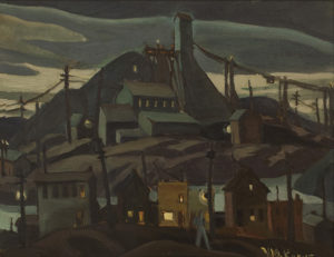 Yvonne McKague Housser Evening in a mining town c 1931 Oil 10.5" x 13.5"