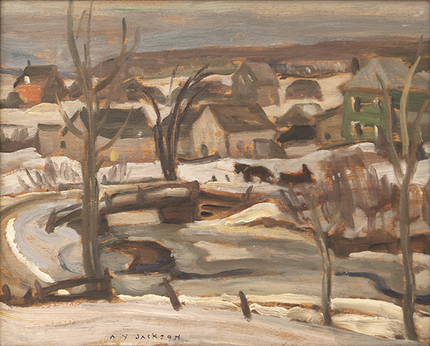 A.Y. Jackson St-Cecile de Masham, 1949 Oil 8.5" x 10.5"