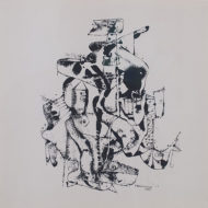 BELLEFLEUR Abstraction 1957 Ink 7 75 x 8 5