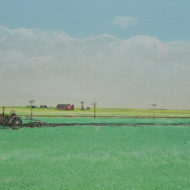 KURELEK Sunny day in the Prairies 1974 Detail 1 Mixed media 10 x 17